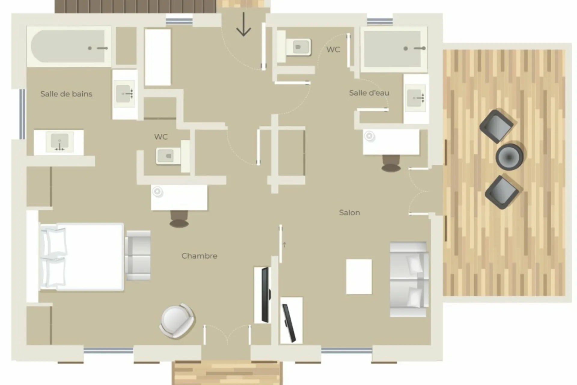 Hotel Le Pinarello - Suite Pinarello Gartenblick