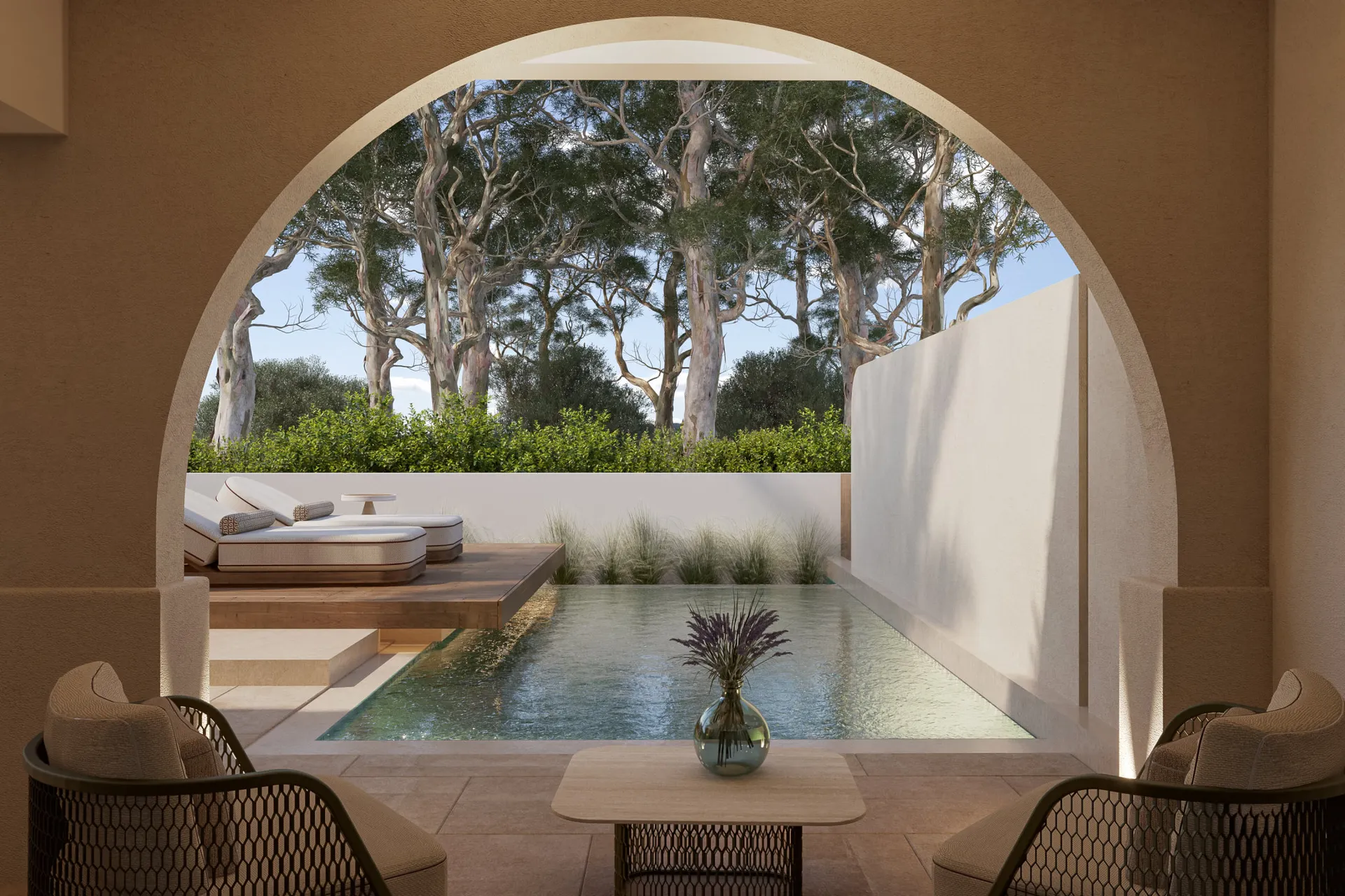 Doppelzimmer Deluxe Gartenblick mit Privatpool